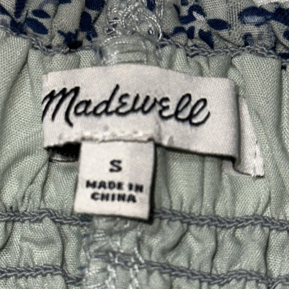 MADEWELL Smocked Pull-On Shorts in Florentine Floral Blue Skirt Skort Size Small - Picture 11 of 11